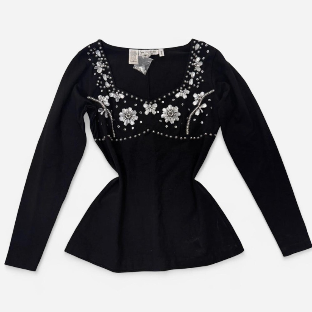 Dead-stock vintage Lew Magram Beaded Crystal Top